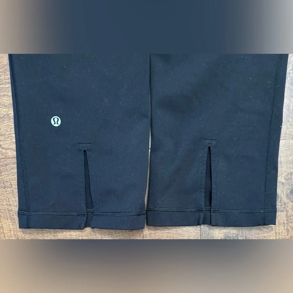 Lululemon  Womens Groove Crop Split Calf leggings floral waistband Sz 10